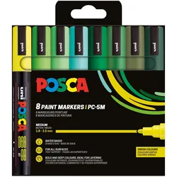 Posca, Marker, Paintmarker PC-5M 8 stk. Green Colours (8x)