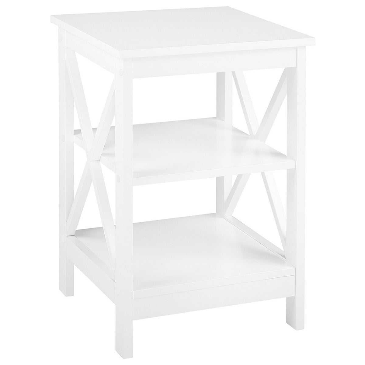 Beliani Bijzettafel Foster Wit MDF