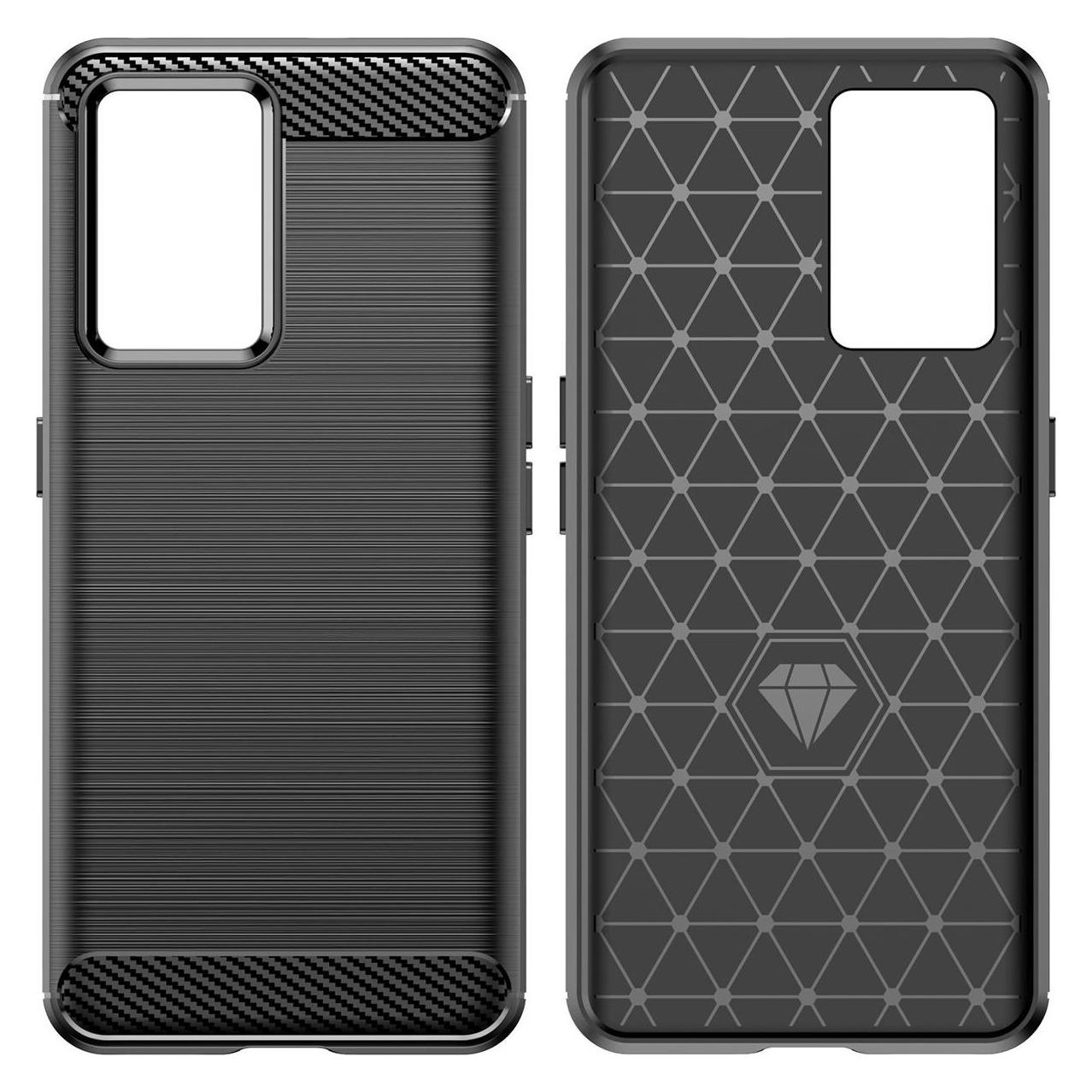 Hurtel Carbon Case Hülle für Realme GT Neo 3 flexible Silikon-Carbon-Hülle schwarz (Realme GT Neo 3) (1404978613)
