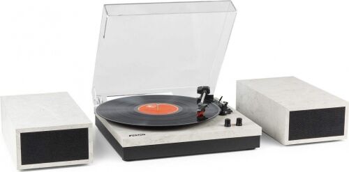 Pladespiller RP165M med Bluetooth og 2 højttalere for stereo lyd / Marble, hvidt
