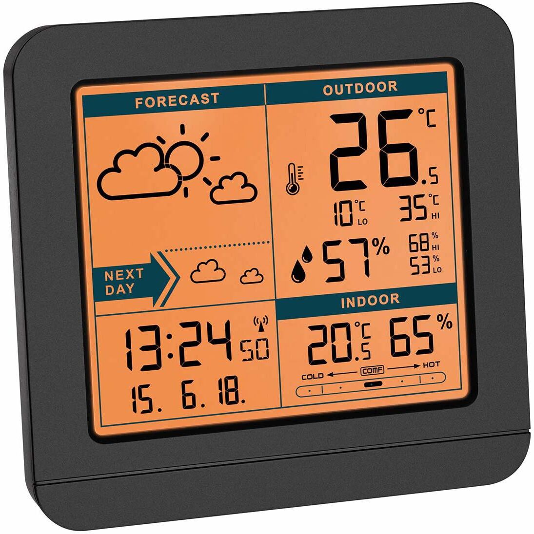 Innenwetterstation TFA DOSTMANN "Sky 35.1", schwarz, Wetterstationen, Innenwetterstation schwarz Einheitsgröße