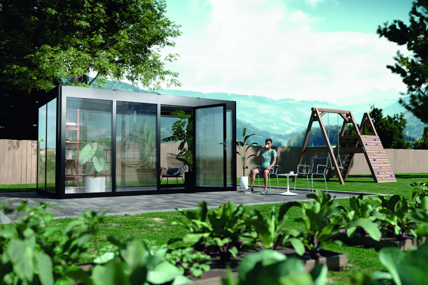 SunElements SunCasa Gartenhaus Select 4.2 443 x 233 cm anthrazit-metallic
