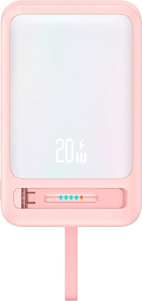 Usams Xm-serie Powerbank CD219, 10000 mAh, Magnetische Draadloze Oplader, Roze