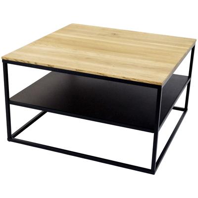 Couchtisch PAROLI "Padua 2", braun (wildeiche, schwarz, wildeiche), B:70cm H:40cm T:70cm, Tische, Eckige Couchtische Couchtisch