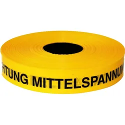 Kelmaplast, Klebeband, Trassen-Warnband 250 m Acht. Mittelspannungskabe gelb