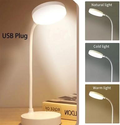 Inspire Select Flexible USB Powered LED Desk Lamp, 3 Level Dimmer Warm White Eye Care Reading Light For Home Office Study Desk usb Plug
