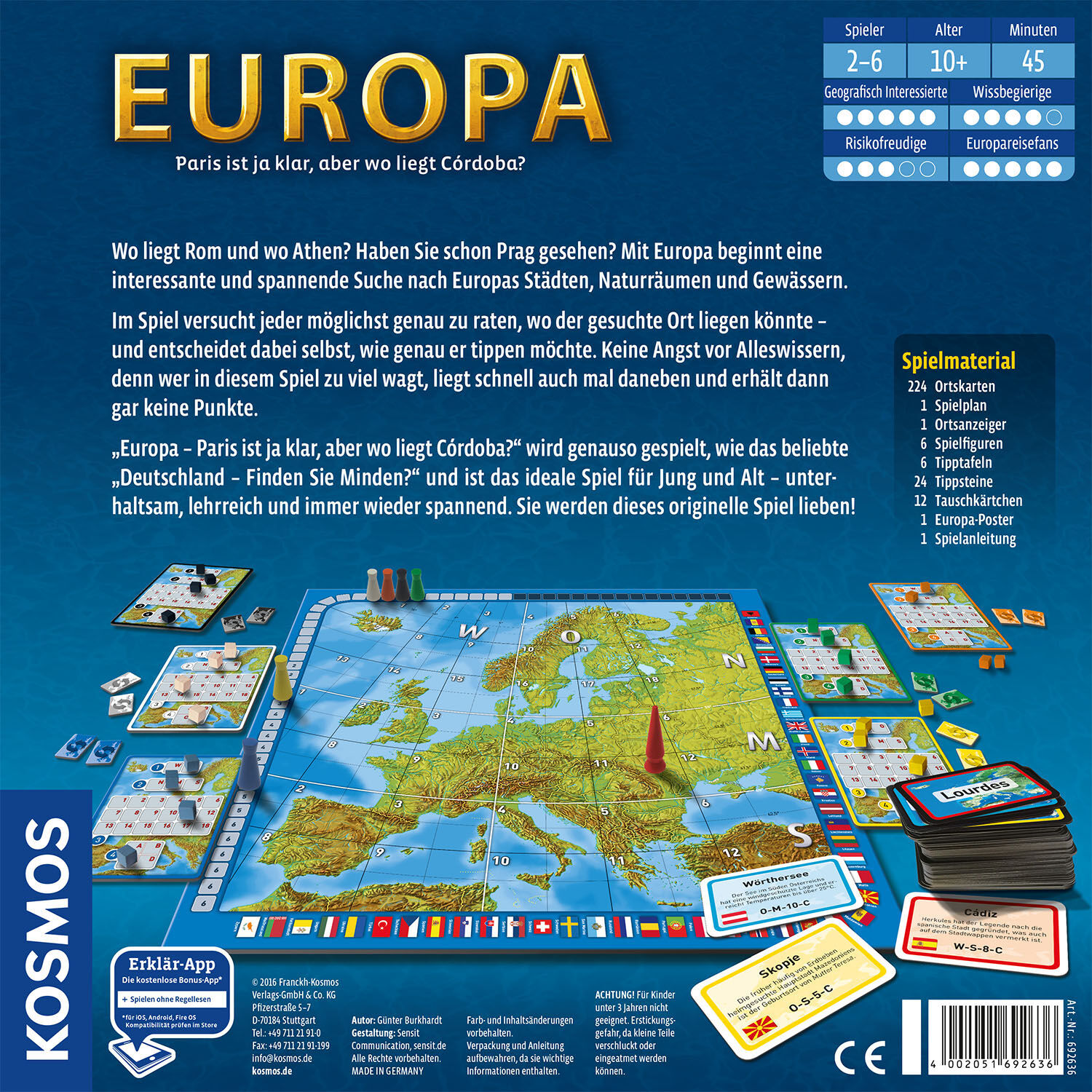 Spiel KOSMOS "Europa", bunt, Spiele, Kinder, Spiel, Made in Germany