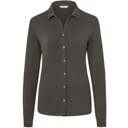 Tchibo - Blusenshirt mit Knopfleiste - Damen - Gr. XL - dunkelgrün