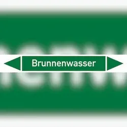Rohrleitungskennzeichen Brunnenwasser - 270x37 mm Folie selbstklebend