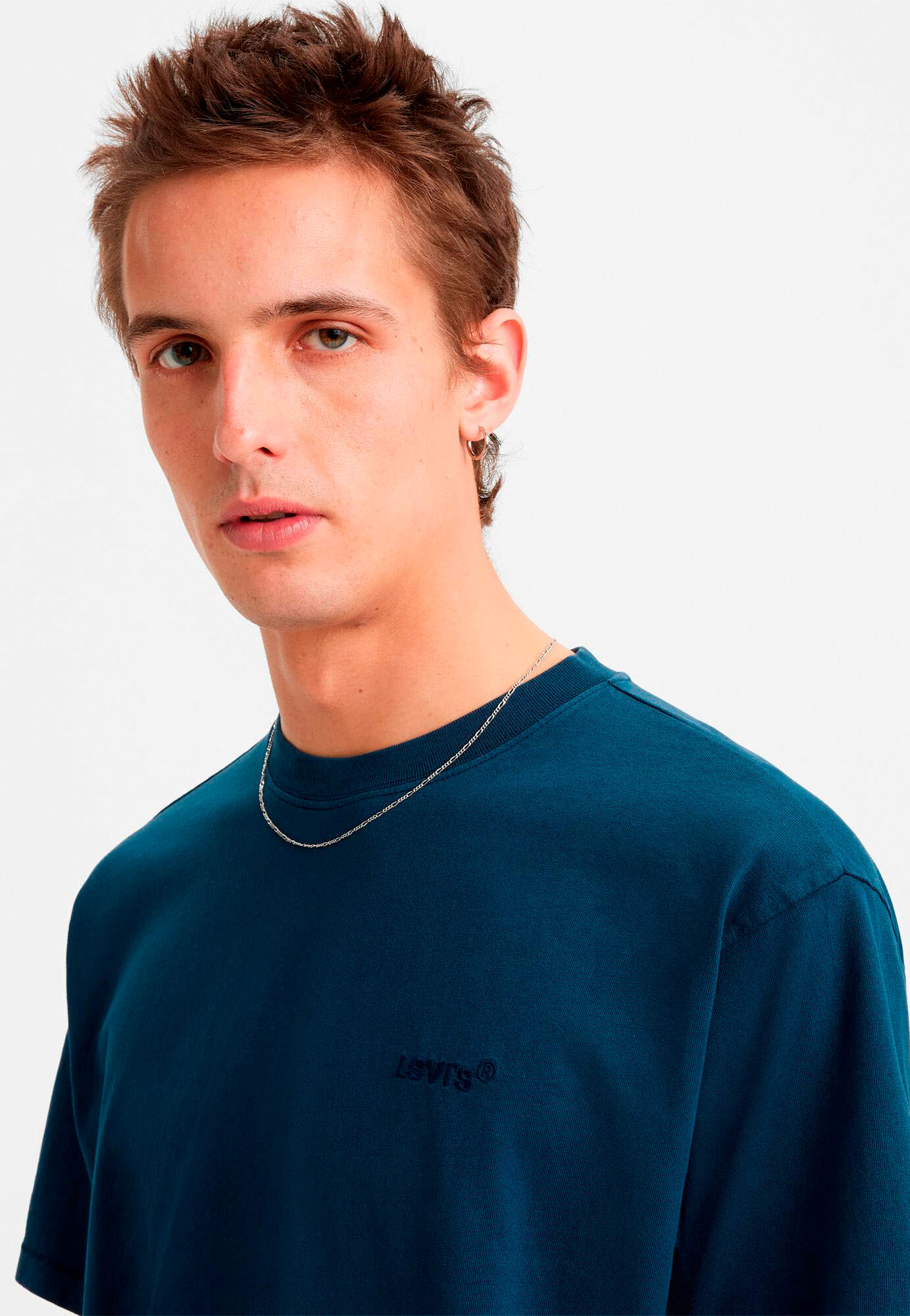 Rundhalsshirt LEVI'S "LE RED TAB VINTAGE TEE", Herren, Gr. S, blau (marineblaus garment), Jersey, Obermaterial: 100% Baumwolle, relaxed fit hüftbedeckend, Rundhals, eingesetzt abgesteppt, Shirts Rundhalsshirt, im klassischen Levi's Design marineblaus garm