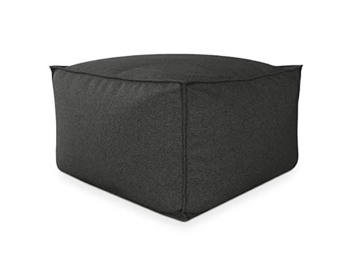 Deshome - Sitzhocker Sitzpouf Pouf 80x80x50 cm mit abnehmbarem Polster für Innen- und Außenbereich: Sitzpouf Design für Sofa, Wohnzimmer, Schlafzimmer, Sitzhocker, Light Pouf Graphitschwarz