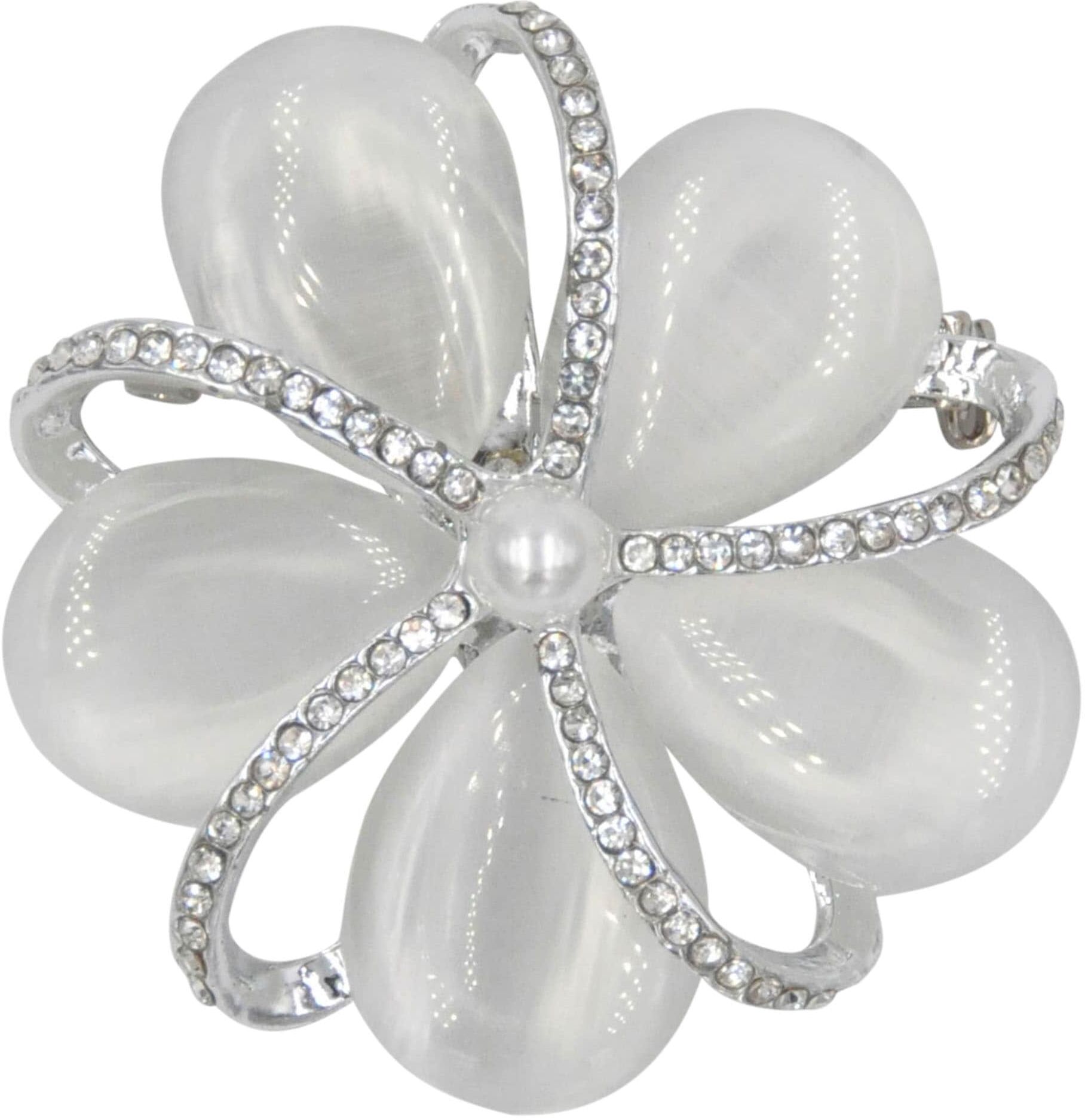 Brosche FIRETTI "Schmuck Geschenk Ansteckschmuck Viola", silber (silberfarben), Broschen, Damen, Metall, Brosche