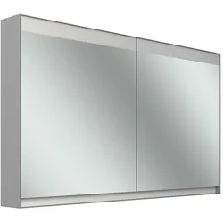Schneider FILO HCL Spiegelschrank, Unterputz, Lichtband oben, 1295x147x759mm, 2 Türen, 2 Steckdosen, 180.130.02.04, Ausführung: EU-Norm/Korpus grau