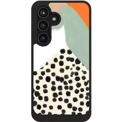 Nivocase Hülle für Samsung Galaxy S24 Handyhülle NIVOcore Case Schwarz Abstrakt Boho Kunst (Samsung Galaxy S24), Smartphone Hülle, Schwarz