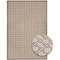 In- und Outdoorteppich LINEA | Taupe Square | Verschiedene Größen