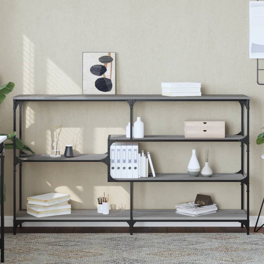 vidaXL Mesa consola madera contrachapada gris Sonoma 160x32x95 cm Gris