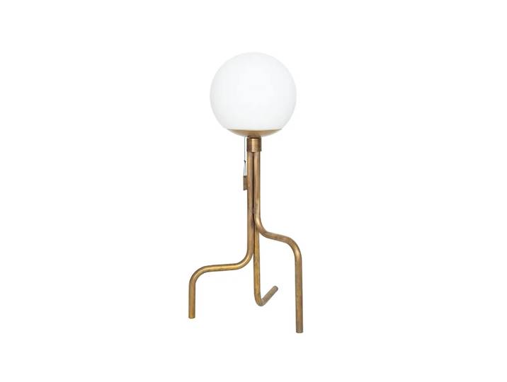 Konsthantverk Lampe de table Strapatz laiton brut/blanc mat