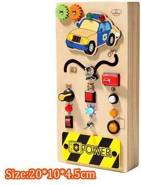 Inspired Living Montessori Busy Board Steering Wheel Dashboard With Lights & Switches Portable Driving Activity Toy my10082c