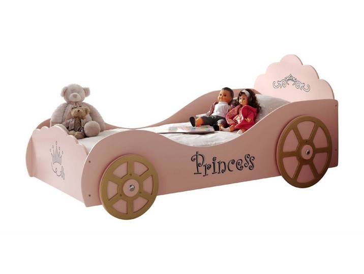 58 aufm Kessel Kinderbett Kutschenbett Karyna 210x107x90 Kinderbett Spielbett MDF Pink (inkl. Versand, Lieferung bis Verwendungsstelle), Liegefläche 90x200, MDF Lack rosa, Lattenrost, stabile Verarbeitung