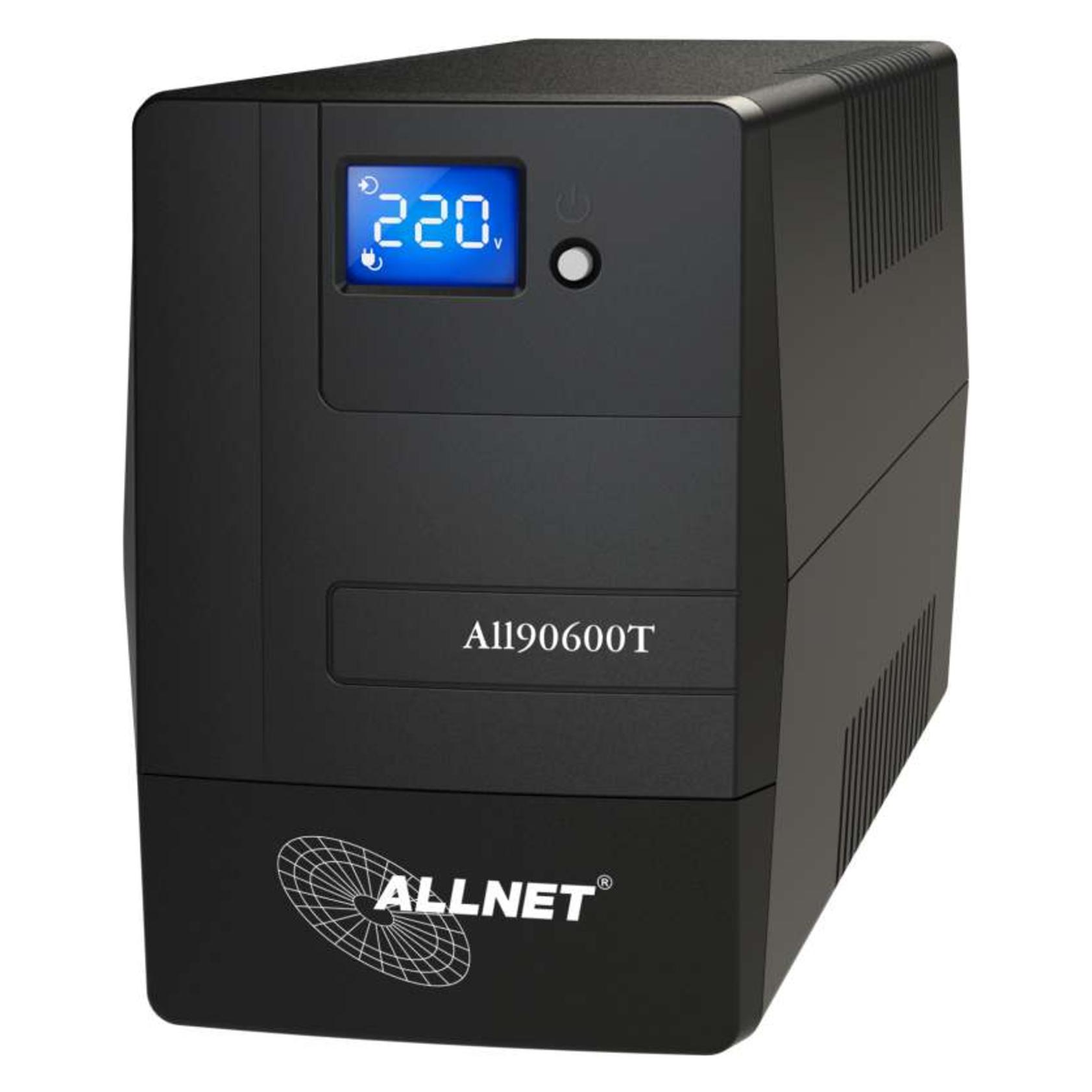Allnet ALL90600T Unterbrechungsfreie Stromversorgung (UPS) 600 VA 4 AC-Ausgänge Line-In (600 VA, 360 W, Line-Interaktiv USV) (ALL90600T)
