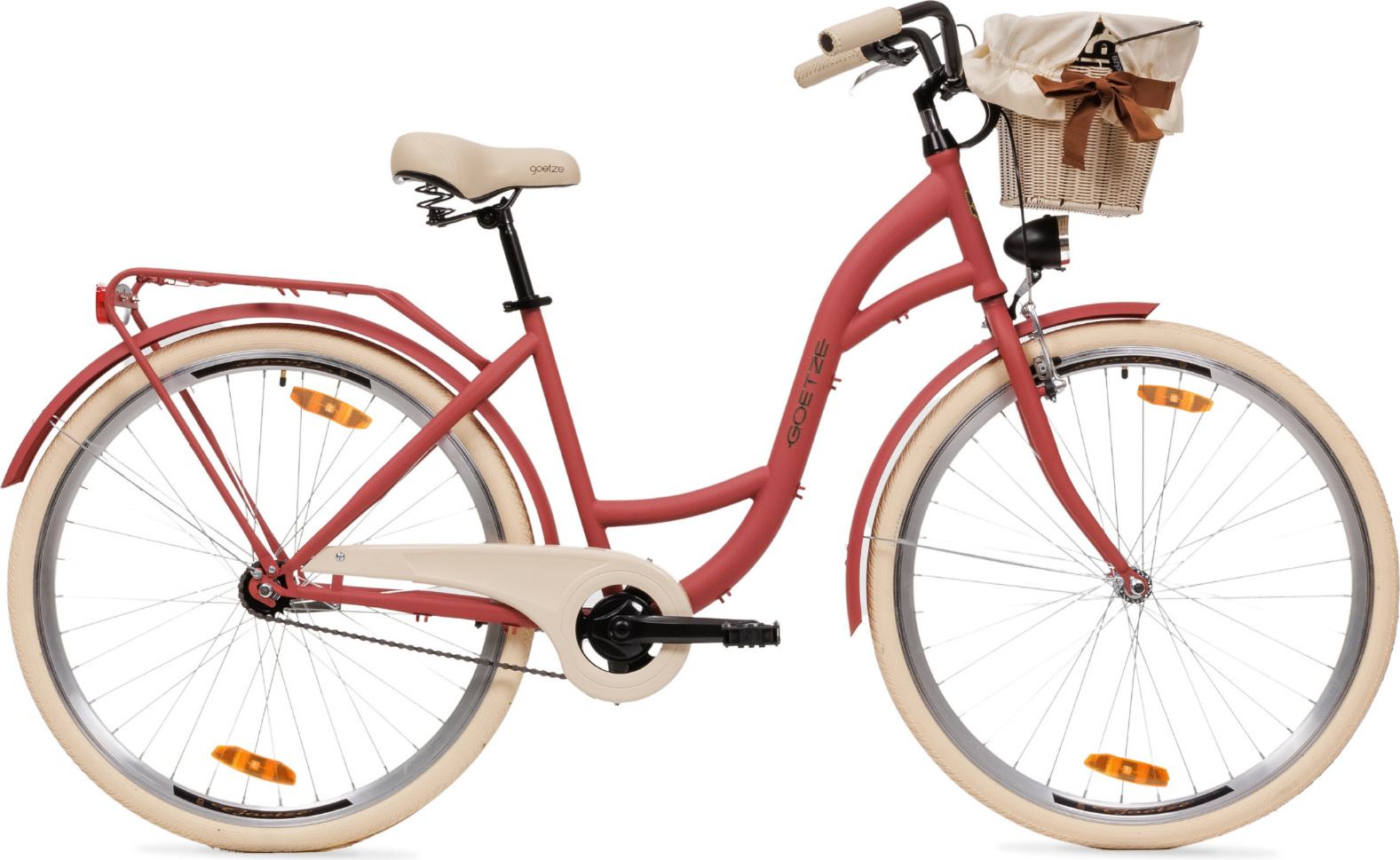 Goetze Style 28 Zoll Damen Citybike, 1-Gang Rücktrittbremse, Tiefeinstieg, Komfortfahrrad mit Korb