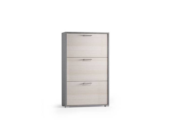 ÉTAGÈRE À CHAUSSURES EN BOIS PEU ENCOMBRANTE L.65CM AVEC 3 PORTES MÉLÈZE