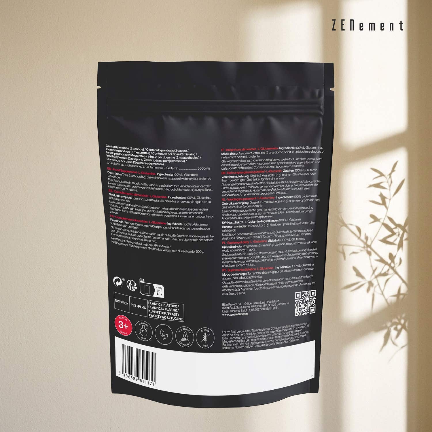 Zenement L-Glutamina 500 g