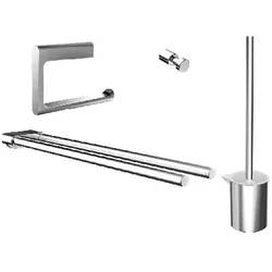 Emco Flow Bad Accessoires Set Paket Papierhalter,Haken,Handtuchhalter,WC-Bürste
