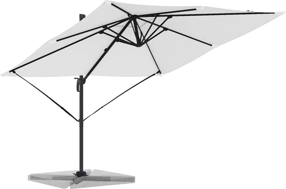 Roma Parasol Beige 286 x 284 x 265 cm Aluminium und Polyester