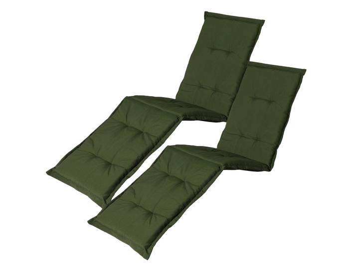 Liegen-Auflage 2er-Set, weiche und komfortable Polsterauflage, grün, je 200 x 65 cm