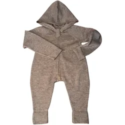 Kaiser Wollstrick-Overall mit Kapuze und Klappbündchen Merinowolle, braun, 50