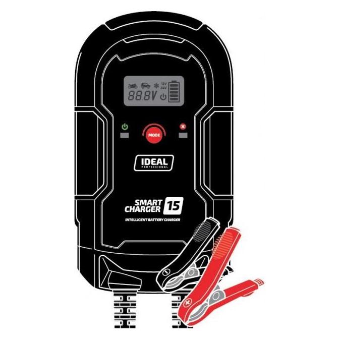 Ideal Ladegerät SMART CHARGE 15 LCD 12/24V 8/15A 230V (15 A, 12V, 24V) (SMART15LCD)