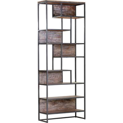 Standregal GUTMANN FACTORY, braun, B:87cm H:200cm T:35cm, Massivholz, Regale, Standregal, Unregelmäßigkeit in Verarbeitung machen das Möbelstück zu einem Unikat