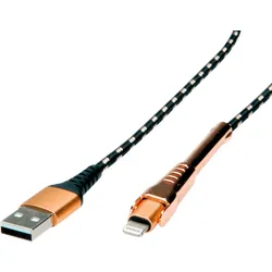 ROLINE 11028923 - Sync- & Ladekabel, USB-A -> Lightning, Stütze, 1,0 m