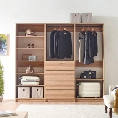 Prosper Oak Freestanding Walk in Wood Closet System
