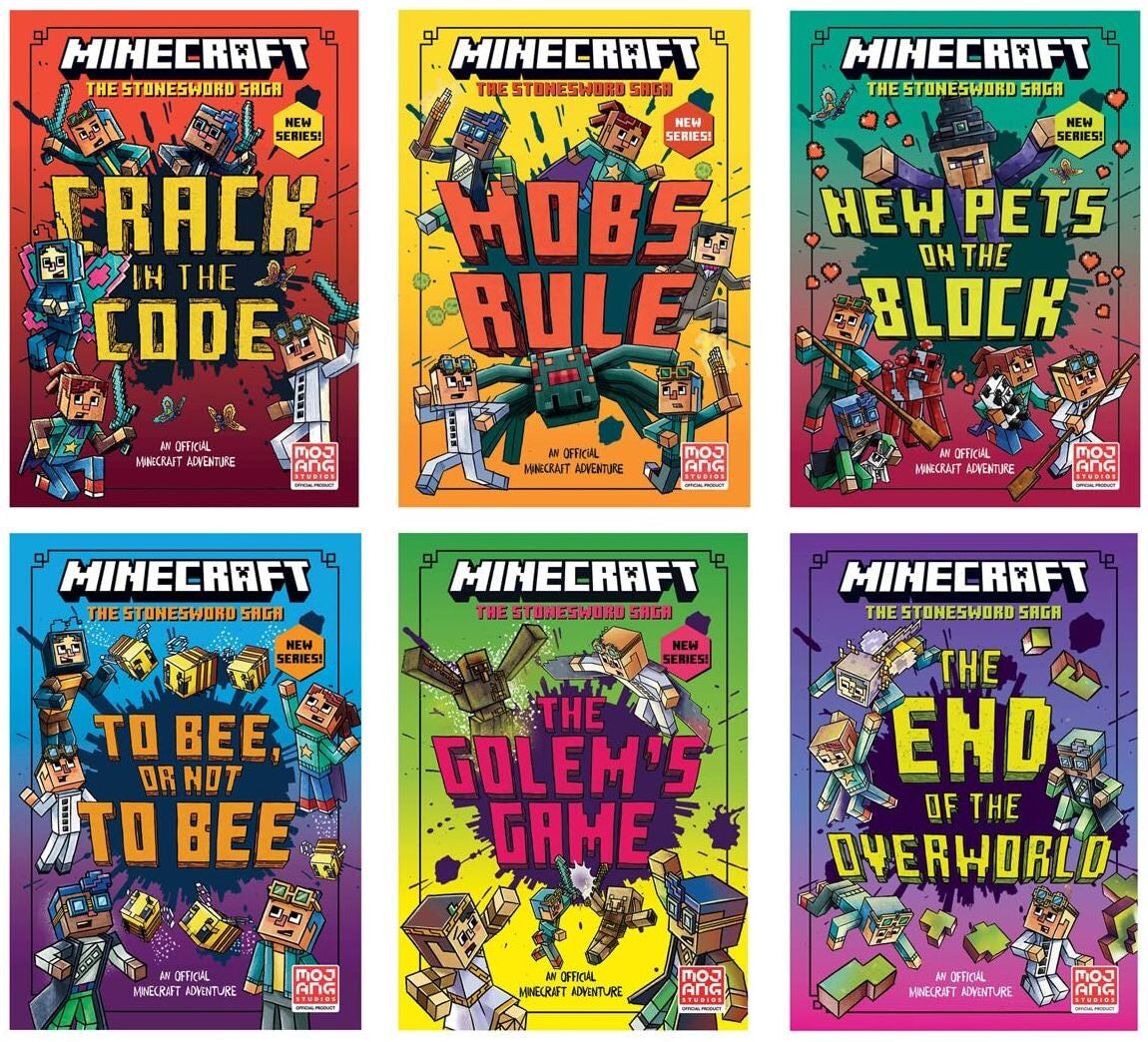 Farshore Minecraft Stonesword Saga Series 6 Books Collection Set (Minecraft: Crack in the Code!, Minecraft: Mobs Rule!, Minecraft: New Pets On The Block, To Be
