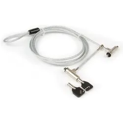 Hamlet XNBLOCK180YK2 Sicherheitskabel Edelstahl 1,8 m, Notebook Security, Grau, Silber