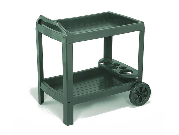 Servierwagen mit integriertem Flaschenhalter, Grün
