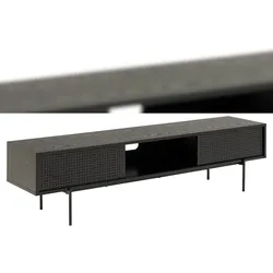 Ebuy24 Angus TV Tisch 2 Schiebetüren, Esche dekor schwarz.