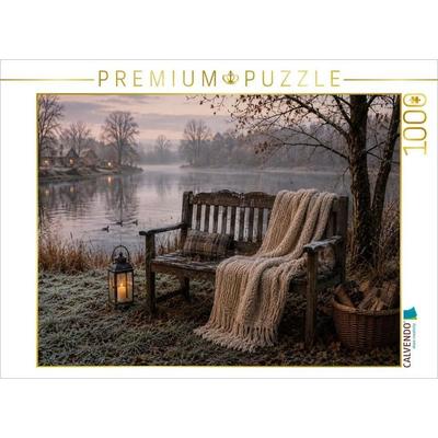 CALVENDO Puzzle Stille am winterlichen See | 1000 Teile Lege-Größe 64x48cm Foto-Puzzle für glückliche Stunden
