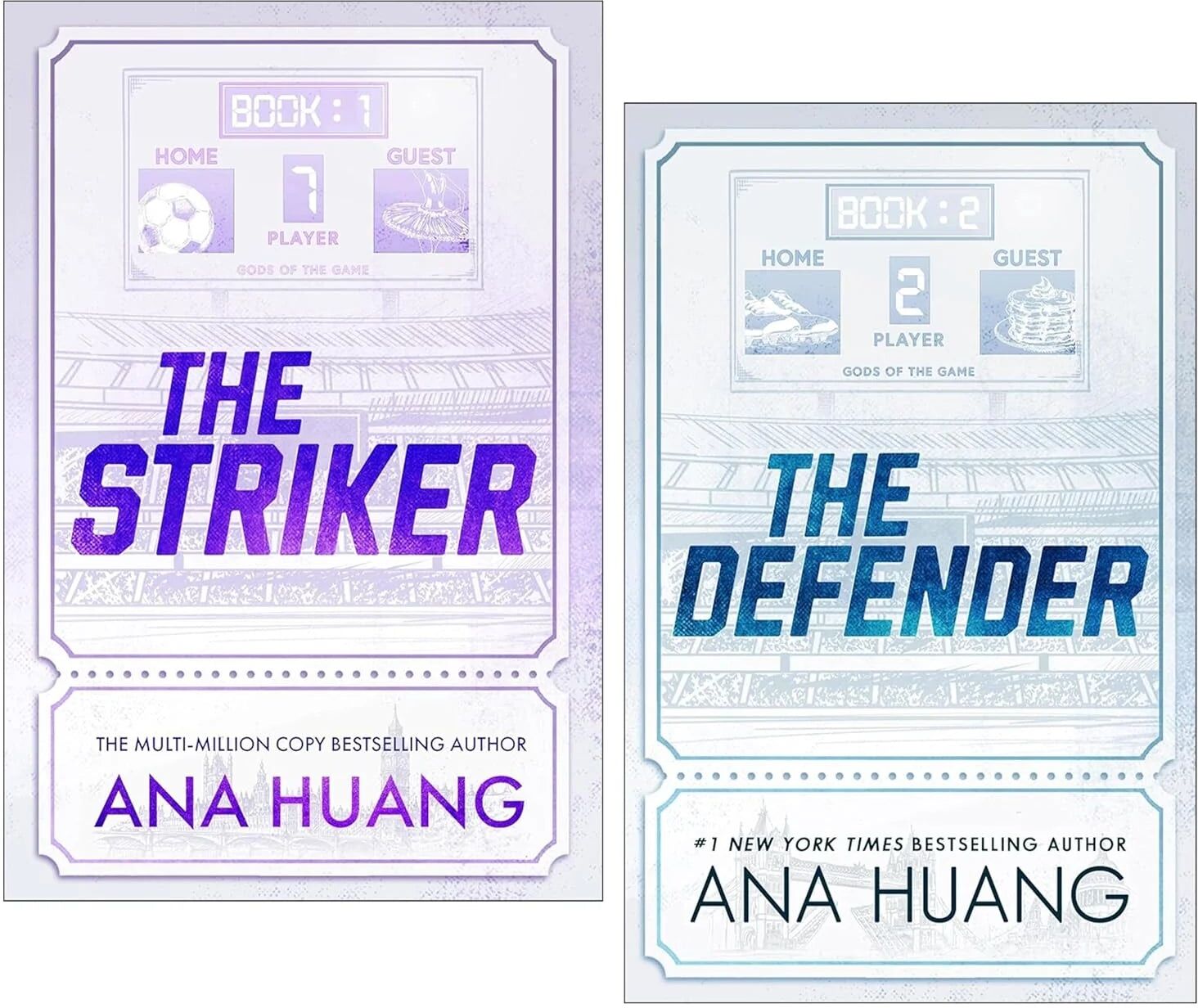 Piatkus (Hachette UK) Gods of the Game Series by Ana Huang - The Striker & The Defender - 2 Books Collection Set - Paperback - Adult Sports Romance