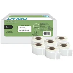 Dymo 6er-Pack LabelWriter Rücksende-Etiketten »2177564« Vorteilspaket weiß