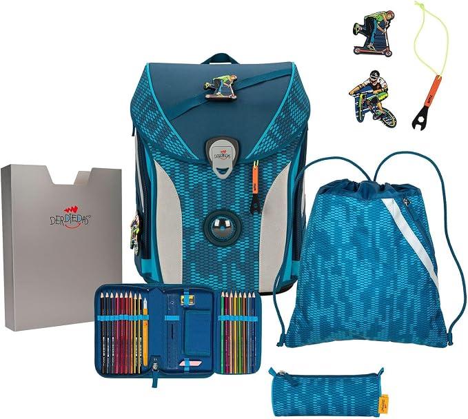 ErgoFlex MAX Schulranzenset 5-teilig Trendsport blau