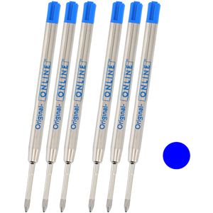 Online, Kugelschreiberminen 70038, Metallgroßraummine, Stärke M, blau, 6 Stück