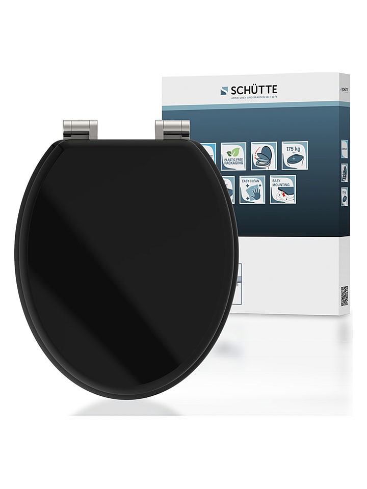 Schütte WC-Sitz mit Absenkautomatik "Spirit" in Schwarz - onesize