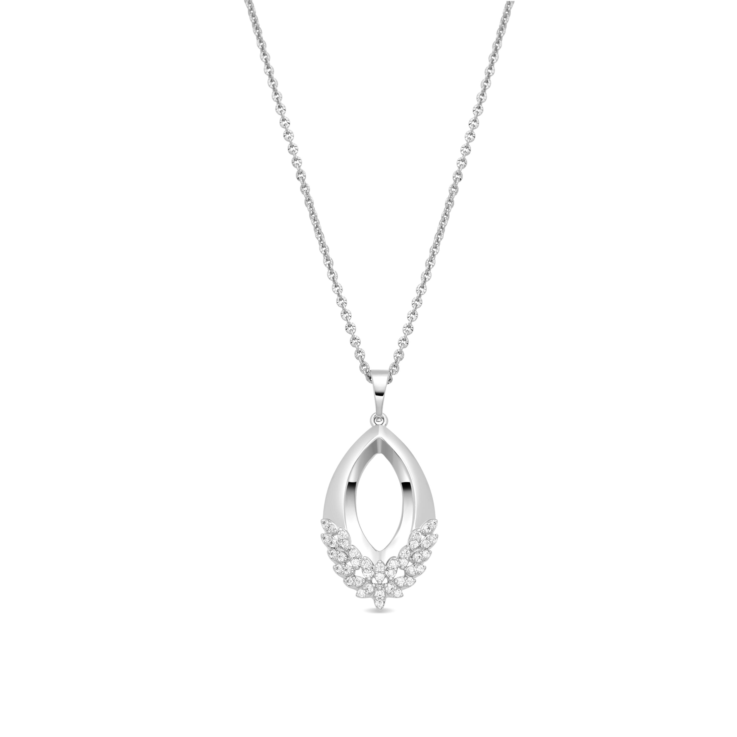 Luxenter-Halskette aus brillanter Metalllegierung und Zirkonia-Rhodium-Finish – Liwen