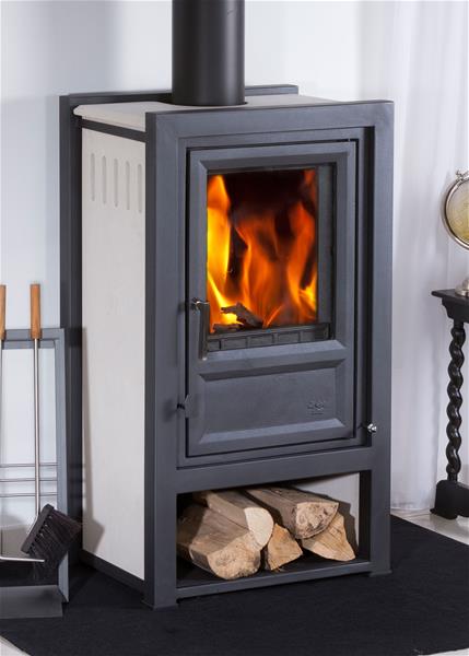 Kaminofen Globe-fire Luna II L raumluftunabh Guss Naturstein creme 6kW