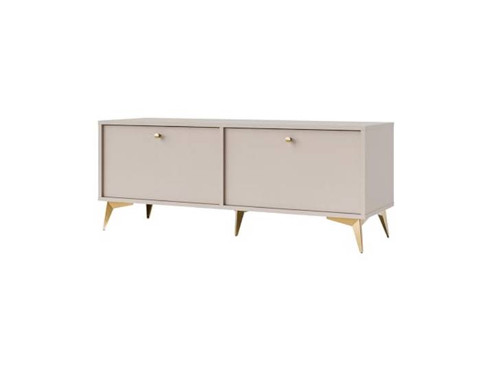 Margaret Hadas24 TV-Schrank TIVARO 120cm mit 2 Türen, goldene Füßen in Form eines Seesterns, Kaschmir