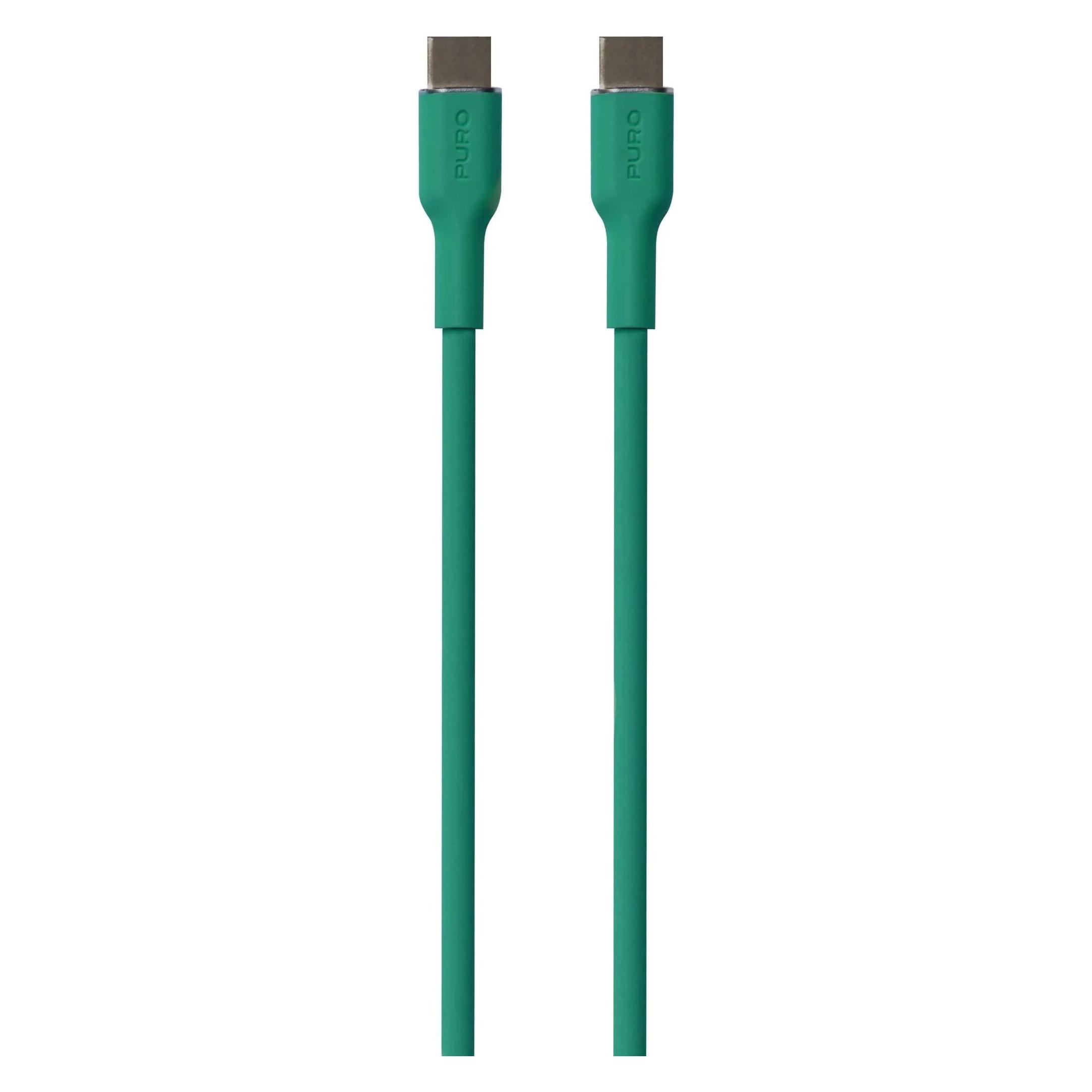 Puro ICON Soft Cable - Kabel USB-C do USB-C 1.5 m (Jade) (1.50 m, USB 3.2 Gen 1, 60 W) (PUUSBCUSBCICONDKGRN)