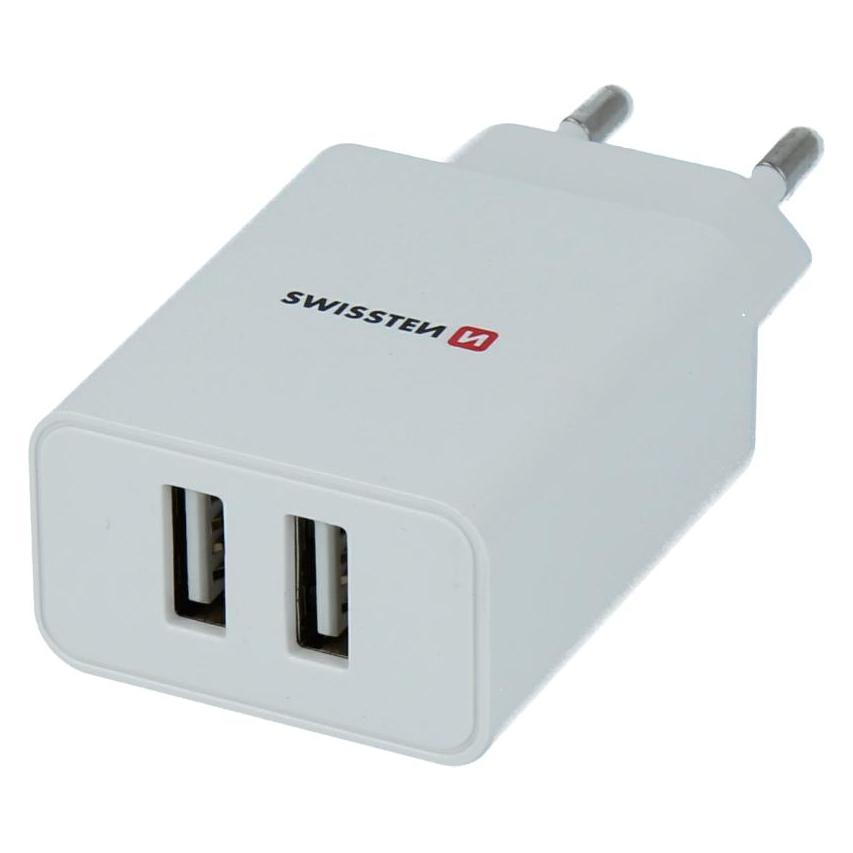 Swissten USB Ladegerät Smart IC 2x USB 2,1A Power (ECO PACK) (2 Ports) (22034000ECO)